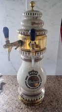 SPILLATORE COLONNA BIRRA WARSTEINER CERAMICA E OTTONE VINTAGE altezza 65 cm