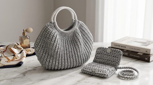 Borsa mano all uncinetto - borsa, a