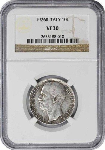 1926r italia lire vf30 ngc - italia,