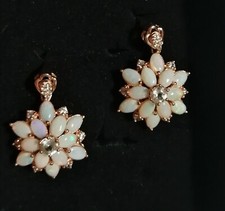 100% NATURAL 3x5mm ETHIOPIAN OPAL & TOPAZ 925 STERLING SILVER ROSE GOLD PLATED E