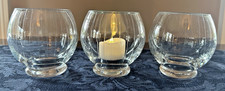 Trio of Clear Glass Etched