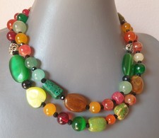 ❤️? COLLANA DONNA LUNGA PIETRE DURE AGATA, OCCHIO DI GATTO, ONICE, CRISTALLI❤?