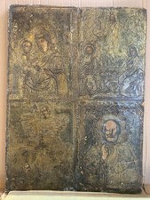 Icona russa antica dipinta in oro