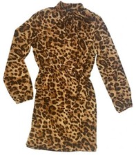 SHEIN Vestito abito leopardato maniche lunghe donna ragazza taglia L
