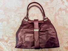 Borsa donna Coccinelle vera pelle metallizzata melanzana ? pochette zaino busta