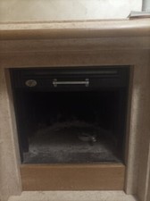 camino a legna ventilato .... monoblocco in ghisa con vetro davanti 