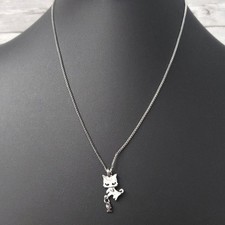 Silver Tone Cat with Fish