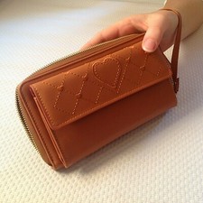 Portafoglio Da Donna Grande Ecopelle Tinta Unita Portamonete Carte di Credito