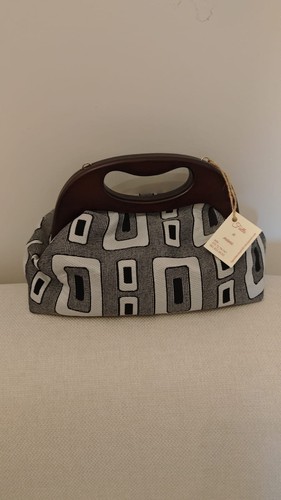 Borsa geometrica manico legno - geometrica,,