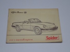 ALFA ROMEO SPIDER LIBRETTO USO