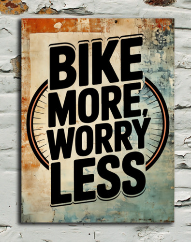 Bike more worry less vintage - worry,