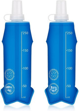 Set 2 Borracce Pieghevoli in Silicone Da 250Ml, Borraccia Morbida Ultraleggera C