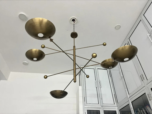 Lampadario moderno ottone - lampadario,