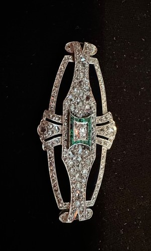 Spilla antica artdeco platino - spilla,