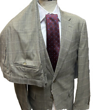 ABITO UOMO PRINCIPE DI GALLES BEIGE LANA  TASMANIA 150 46 48 50 52 54 56 58 60