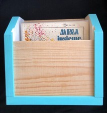 porta 45 giri In Legno Grezzo.Artigianale