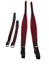 Tracolle imbottite cinghie in cuoio e velluto rosso per fisarmonica 80 bassi