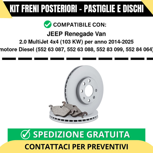 Kit freni posteriori per jeep - per,