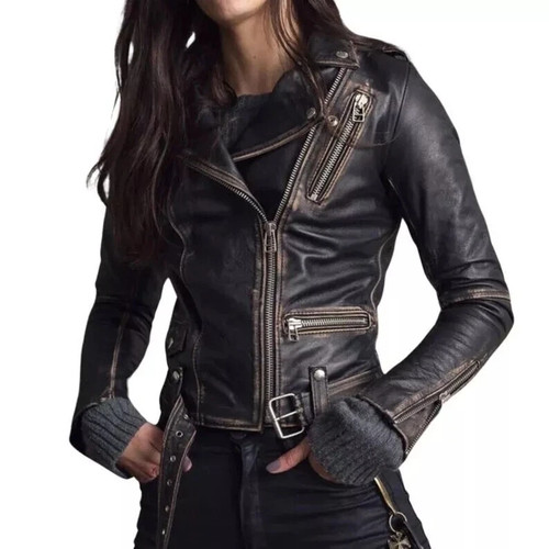 Giacca biker donna nera
