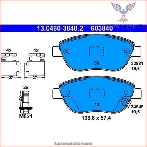 603840 kit pastiglie pattini - pastiglie,
