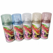 Lacca spray trasparente con glitter colorati per cappelli 100 ml Feste party