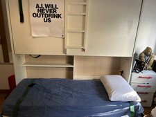 Letto a Castello a Ribalta salva spazio usato: alto 2 m , largo 2 m,  prof 45 cm