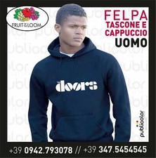 FELPA CAPPUCCIO TASCONE UOMO JIM MORRISON DOORS 2 PERSONALIZZATA STAMPATA