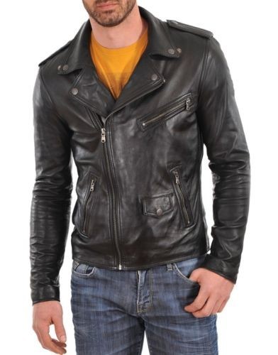 Giacca biker uomo vera - , pelle