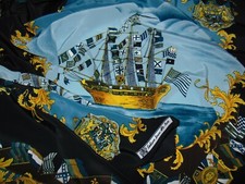 FOULARD VINTAGE  ESCLUSIVA SERICA ALTA MODA INCOMPIUTO - BARCA A VELA -LEGGI