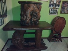 mobili originali e unici in legno di castagno per sala o taverna 