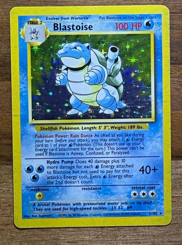 Blastoise 102 set base holo - blastoise,