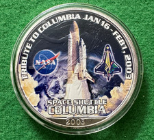 USA 2003 Moneta 1 Dollaro in Argento Colorato Tribute to Space Shuttle Columbia
