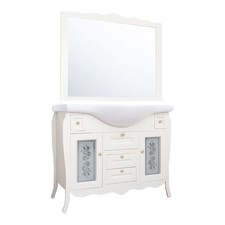 Mobile Bagno 105 cm da terra Composizione con Lavabo e Specchio