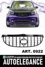 GRIGLIA ANTERIORE PER SMART 453 2014-2018 FORTWO LOOK GT NERO LUCIDO