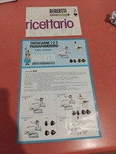 Bialetti Tritacarne Passapomodoro   MANUALE + Ricettario