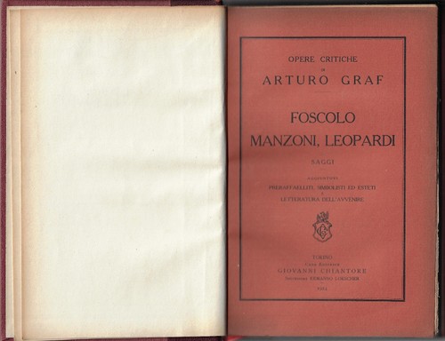 Arturo graf foscolo manzoni - arturo, graf..foscolo,