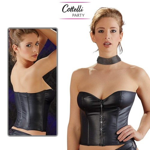 Corsetto ecopelle nero - corsetto,