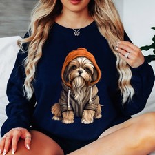 Felpa con cappuccio Shih Tzu cane animale donna felpa amante degli animali domestici maglione