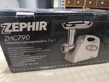 Zephir ZHC790 Tritacarne con Passapomodoro - Argento/Bianco 500W