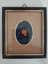 piccola scultura in materiale pregiato vintage incorniciata 12,5 X 14,5 cm