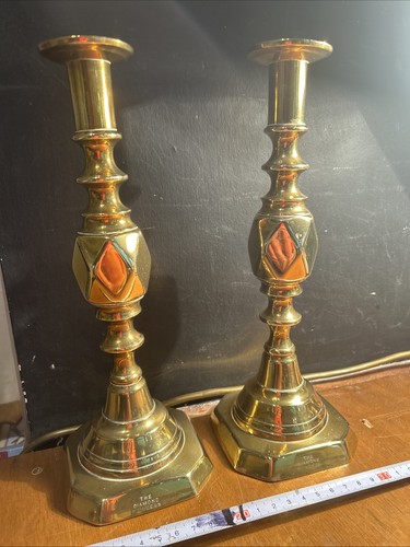 Victorian brass pair diamond - pair,