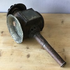 ANTICO FANALE DA CARROZZA IN OTTONE CALESSE CARRO LUME PETROLIO CAVALLI LAMPADA