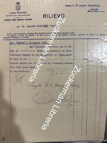 Documento lloyd triestino - lloyd, nave