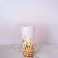 MurArt Vaso in Vetro di Murano Alto 20 cm Lavorato a Mano Made in Italy