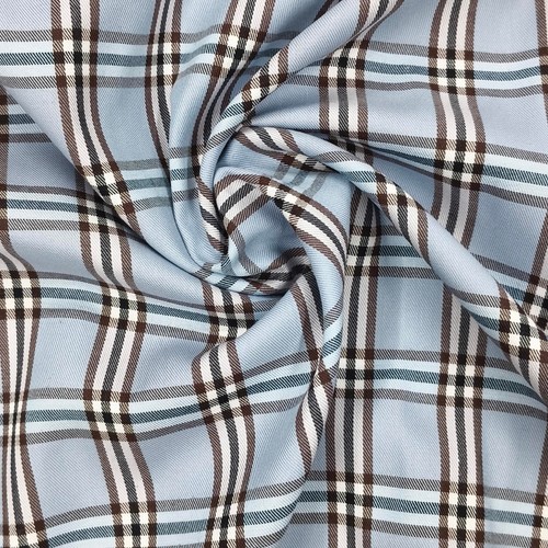Plaid tartan azzurro tessuto - , a