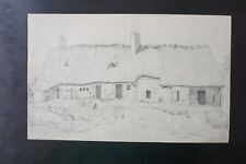 BELLISSIMO DISEGNO ORIGINALE A MATITA XIX° PAESAGGIO FATTORIA CAMPAGNA CASA S...