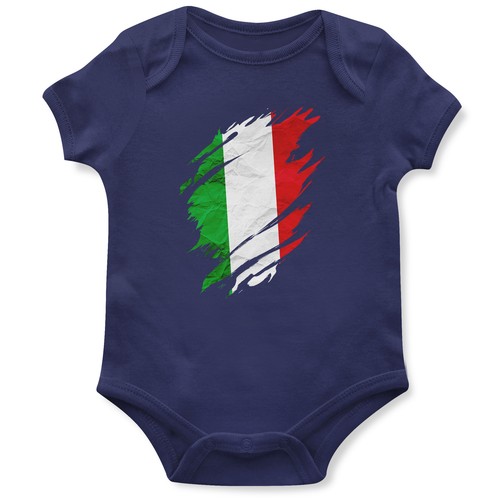 Italia strappato babygrow - italia,