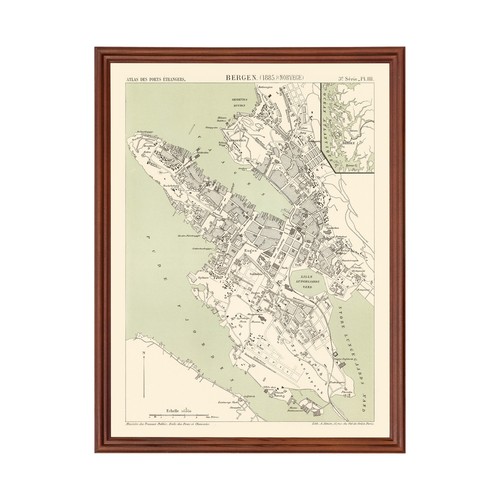 Vecchia mappa bergen - di,