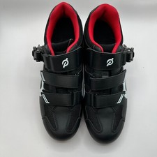 Scarpe da ciclismo PELOTON nere e bianche rosse taglia 39 con tacchetti MOLTO PULITE!