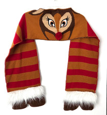 Sciarpa Renna 3D Naso e Zampe Rosso Nuova Senza Etichette Carina Vacanze 67' X 9' Bambino, Adulto